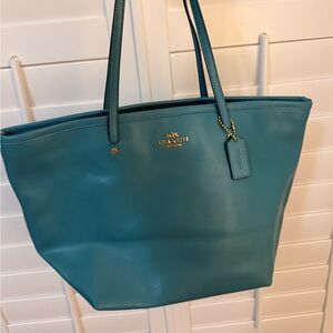 Coach Turquoise Leather Tote